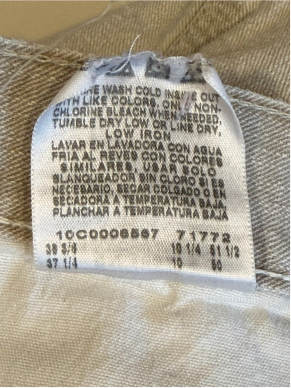 Vtg Y2K Wrangler Hero Men’s Denim Shorts Beige Carpenter Utility Sz 38x8 - Picture 5 of 5